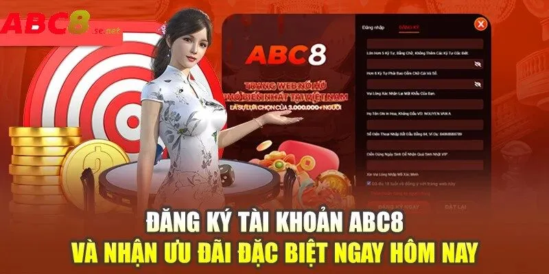 Truy cập nhà cái sau đó chọn đăng ký ABC8